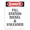 Signmission OSHA Sign, 14" Height, Rigid Plastic, Portrait Fill Station Diesel And Unleaded, Portrait OS-DS-P-1014-V-2067 - alternate 1